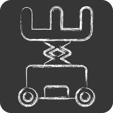 Simge Makas Kaldırma. Endüstri sembolüyle ilgili. Tebeşir stili. dizayn edilebilir