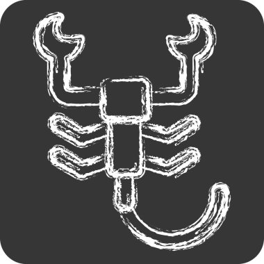 Simge Akrep. Böceklerin sembolü. Tebeşir stili. dizayn edilebilir