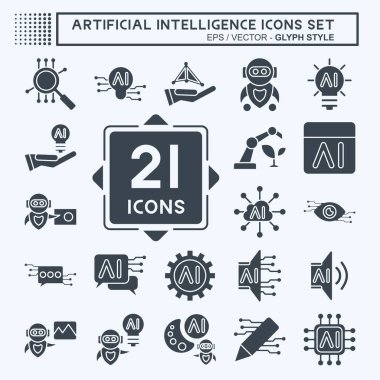 Simge Ayarlı Yapay Zeka. Yapay Zeka sembolüyle ilgili. Kabartma biçimi