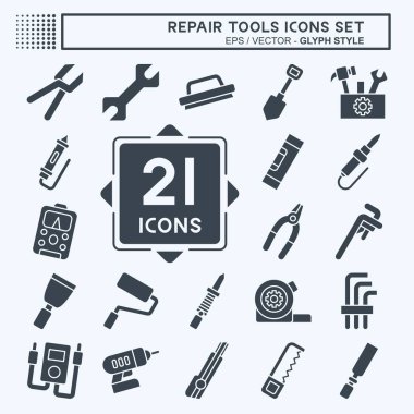 Simge Onarım Araçları Ayarla. Eğitim sembolüyle ilgili. Kabartma tarzı. dizayn edilebilir