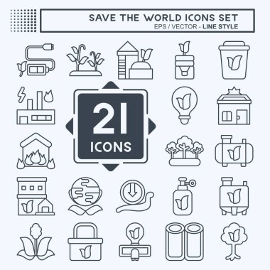 Simge Ayarla Dünyayı Kurtar. Eğitim sembolüyle ilgili. Sıra tarzı. düzenlenebilir