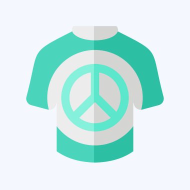 Simge Gömlek. Dünya Barışı sembolüyle ilgili. Düz stil. dizayn edilebilir