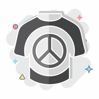 Simge Gömlek. Dünya Barışı sembolüyle ilgili. Çizgi roman. dizayn edilebilir