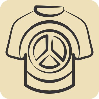 Simge Gömlek. Dünya Barışı sembolüyle ilgili. El çizimi tarzı. dizayn edilebilir