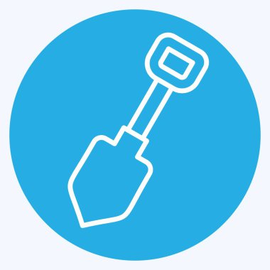 İkon Showel. Tamir Aletleri sembolüyle ilgili. Mavi gözlü. dizayn edilebilir