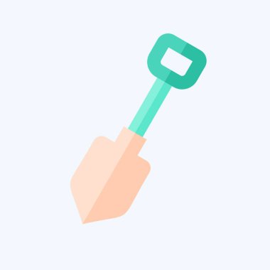 İkon Showel. Tamir Aletleri sembolüyle ilgili. Düz stil. dizayn edilebilir