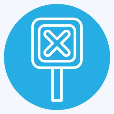 Simge İşareti. Ünlem sembolüyle ilgili. Mavi gözlü. dizayn edilebilir