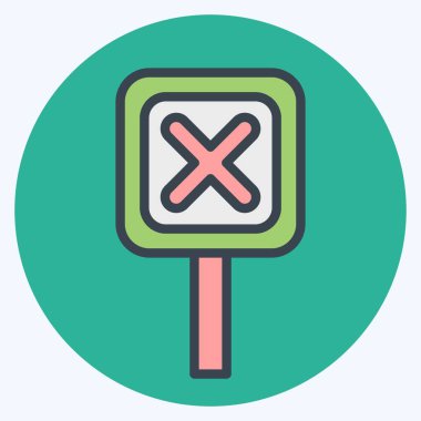 Simge İşareti. Ünlem sembolüyle ilgili. renk arkadaşı stili. dizayn edilebilir