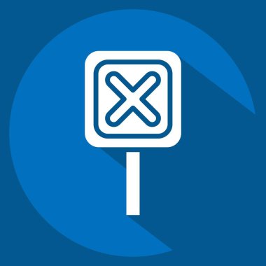 Simge İşareti. Ünlem sembolüyle ilgili. Uzun gölge tarzı. dizayn edilebilir