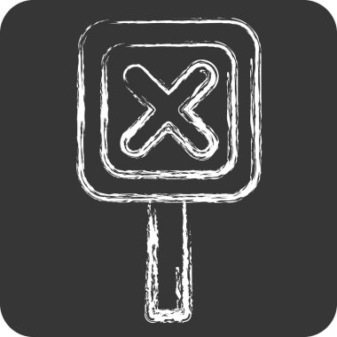 Simge İşareti. Ünlem sembolüyle ilgili. Tebeşir stili. dizayn edilebilir