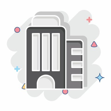 Simge gökdeleni. İnşaat Mühendisliği sembolüyle ilgili. Çizgi roman. dizayn edilebilir