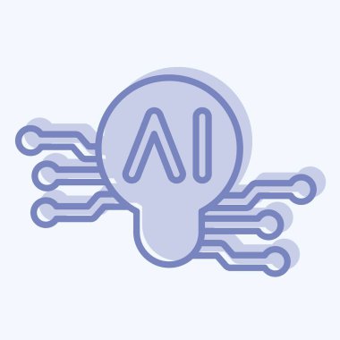 Simge Akıllı Fikirler. Yapay Zeka sembolüyle ilgili. iki ton biçimi