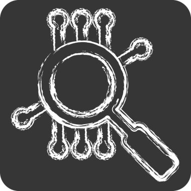 Simge Akıllı Arama. Yapay Zeka sembolüyle ilgili. tebeşir Biçimi