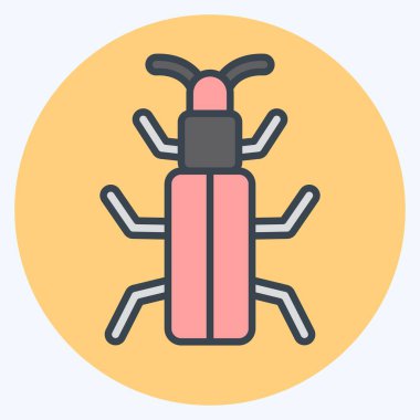 Simge Kar Böceği. Böceklerin sembolü. renk arkadaşı stili. dizayn edilebilir