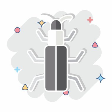 Simge Kar Böceği. Böceklerin sembolü. Çizgi roman. dizayn edilebilir