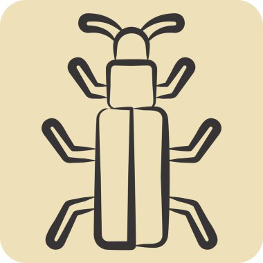 Simge Kar Böceği. Böceklerin sembolü. El çizimi tarzı. dizayn edilebilir