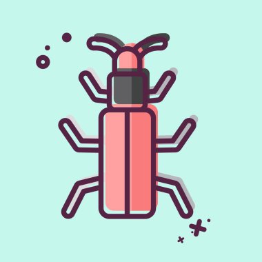 Simge Kar Böceği. Böceklerin sembolü. MBE tarzı. dizayn edilebilir