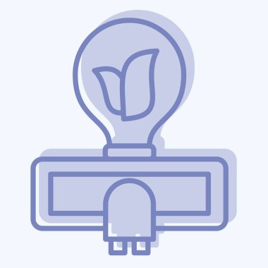 Icon Güneş Enerjisi. Dünya 'yı Kurtarma sembolüyle ilgili. İki ton stili. düzenlenebilir