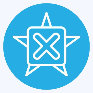 Simge Yıldızı. Ünlem sembolüyle ilgili. Mavi gözlü. dizayn edilebilir