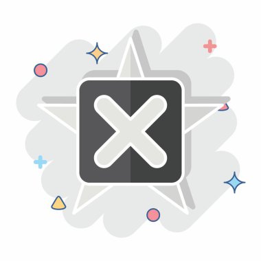 Simge Yıldızı. Ünlem sembolüyle ilgili. Çizgi roman. dizayn edilebilir