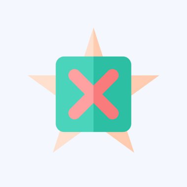 Simge Yıldızı. Ünlem sembolüyle ilgili. Düz stil. dizayn edilebilir