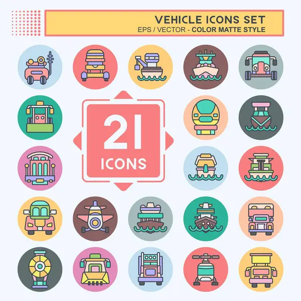 Simge Ayarlı Araç. Ulaşım sembolüyle ilgili. renk arkadaşı stili. düzenlenebilir