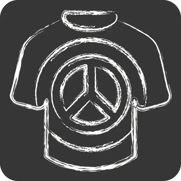 Simge Gömlek. Dünya Barışı sembolüyle ilgili. Tebeşir stili. dizayn edilebilir