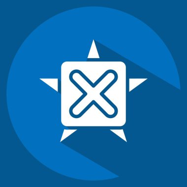 Simge Yıldızı. Ünlem sembolüyle ilgili. Uzun gölge tarzı. dizayn edilebilir