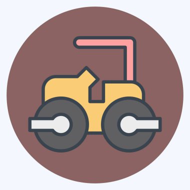 Simgesel Buhar Pateni. İnşaat Mühendisliği sembolüyle ilgili. renk arkadaşı stili. dizayn edilebilir