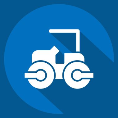 Simgesel Buhar Pateni. İnşaat Mühendisliği sembolüyle ilgili. Uzun gölge tarzı. dizayn edilebilir