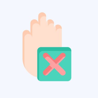 Simge Durağı. Ünlem sembolüyle ilgili. Düz stil. dizayn edilebilir