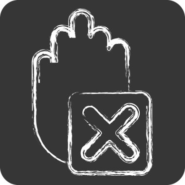 Simge Durağı. Ünlem sembolüyle ilgili. Tebeşir stili. dizayn edilebilir