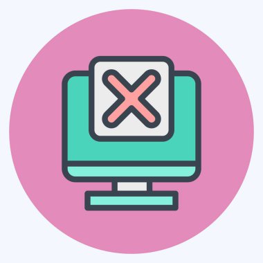 Simge Sistemi. Ünlem sembolüyle ilgili. renk arkadaşı stili. dizayn edilebilir