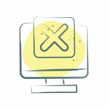 Simge Sistemi. Ünlem sembolüyle ilgili. Renkli Leke Biçimi. dizayn edilebilir