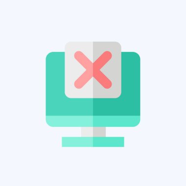 Simge Sistemi. Ünlem sembolüyle ilgili. Düz stil. dizayn edilebilir