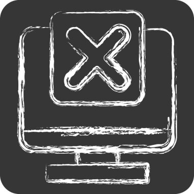 Simge Sistemi. Ünlem sembolüyle ilgili. Tebeşir stili. dizayn edilebilir