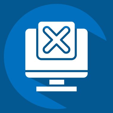 Simge Sistemi. Ünlem sembolüyle ilgili. Uzun gölge tarzı. dizayn edilebilir