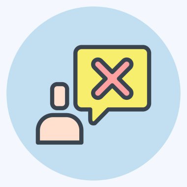 Simge Konuşması. Ünlem sembolüyle ilgili. renk arkadaşı stili. dizayn edilebilir