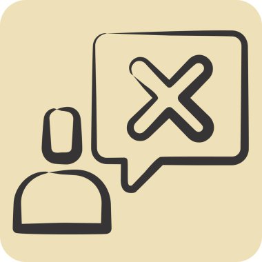 Simge Konuşması. Ünlem sembolüyle ilgili. El çizimi tarzı. dizayn edilebilir