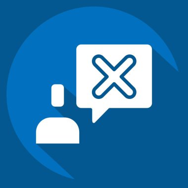 Simge Konuşması. Ünlem sembolüyle ilgili. Uzun gölge tarzı. dizayn edilebilir