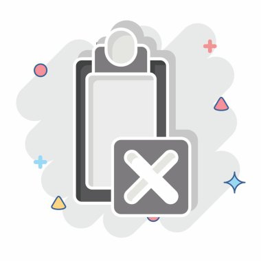 Simge Görevi. Ünlem sembolüyle ilgili. Çizgi roman. dizayn edilebilir