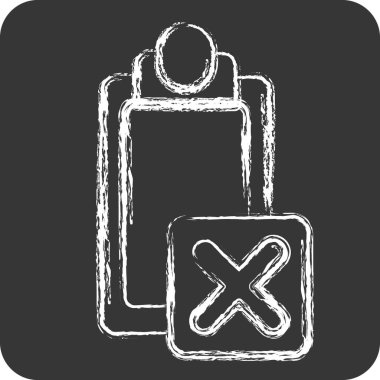 Simge Görevi. Ünlem sembolüyle ilgili. Tebeşir stili. dizayn edilebilir