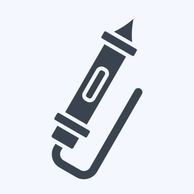 Simge Test Işığı. Tamir Aletleri sembolüyle ilgili. Kabartma tarzı. dizayn edilebilir