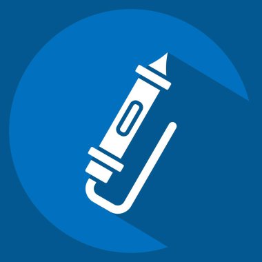 Simge Test Işığı. Tamir Aletleri sembolüyle ilgili. Uzun gölge tarzı. dizayn edilebilir