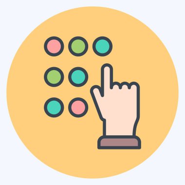 Simge Dokunuşu Parolası. Kripto para birimi sembolüyle ilgili. renk eşi biçimi