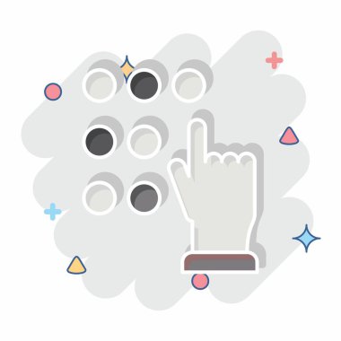 Simge Dokunuşu Parolası. Kripto para birimi sembolüyle ilgili. çizgi roman biçimi