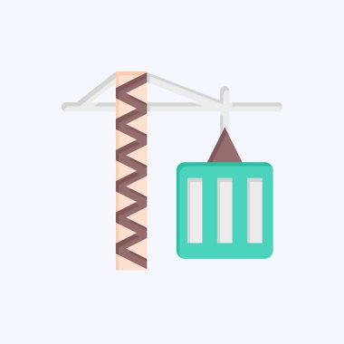 İkon Kule Turna. İnşaat Mühendisliği sembolüyle ilgili. Düz stil. dizayn edilebilir