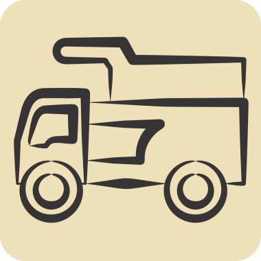 Simge Treni. İnşaat Mühendisliği sembolüyle ilgili. El çizimi tarzı. dizayn edilebilir