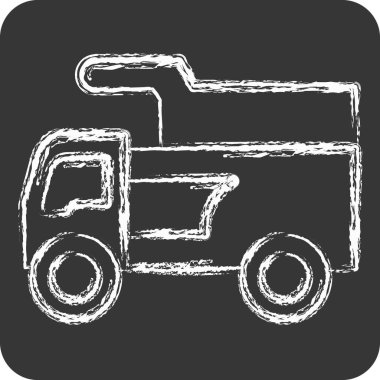 Simge Treni. İnşaat Mühendisliği sembolüyle ilgili. Tebeşir stili. dizayn edilebilir