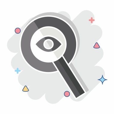 Simge Şeffaflığı. Denetim sembolüyle ilgili. Çizgi roman. dizayn edilebilir